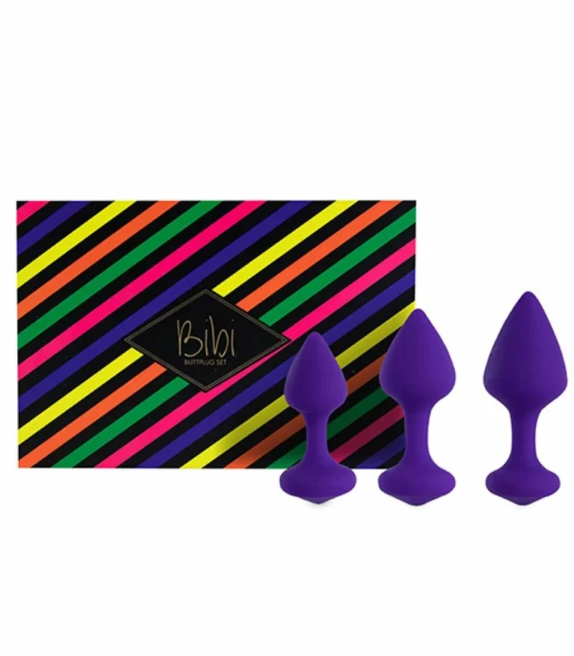 Zestaw plugów analnych - FeelzToys Bibi Purple 3 szt