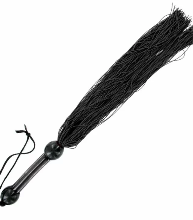 Duży, gumowy bicz - Sportsheets Large Rubber Whip Black