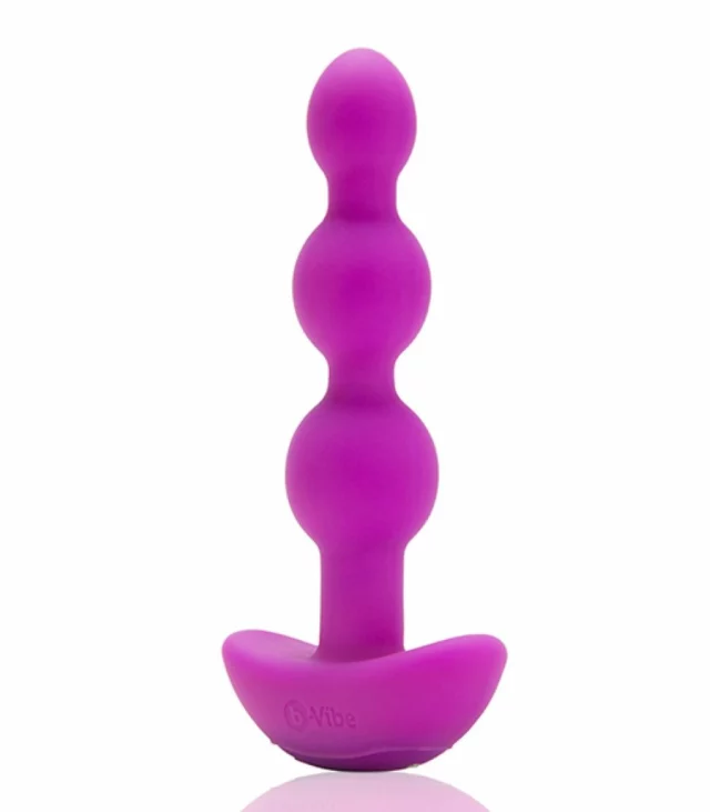 Koraliki analne wibrujące - B-Vibe Triplet Fuchsia