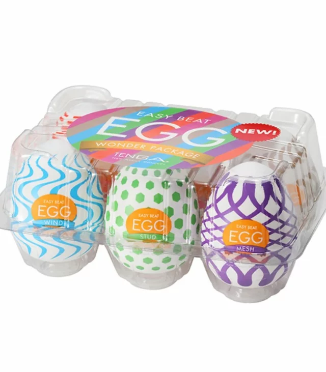 Zestaw sześciu masturbatorów - Tenga Egg Wonder 6 Styles Pack