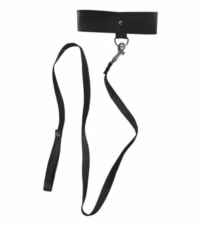 Obroża i smycz - Sportsheets Sex & Mischief Leash & Collar Black