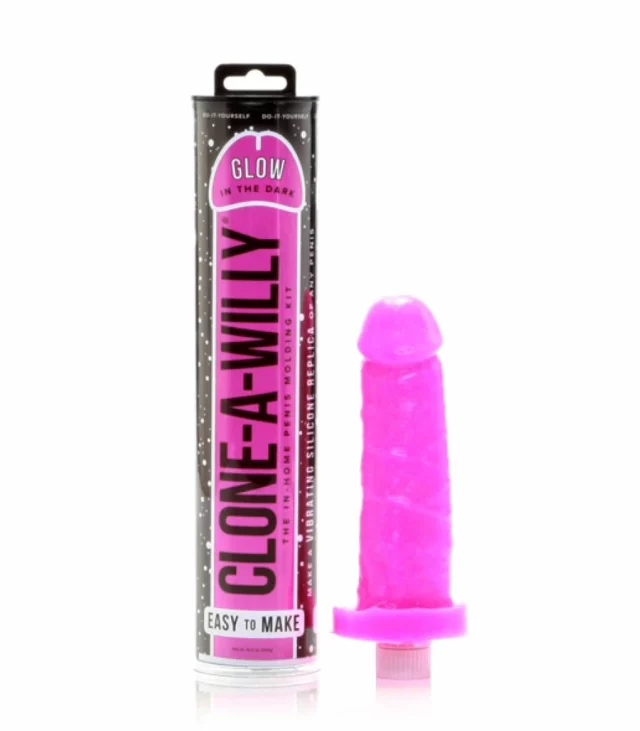 Zestaw do klonowania penisa fosforyzujący - Clone A Willy Kit Glow-in-the-Dark Pink