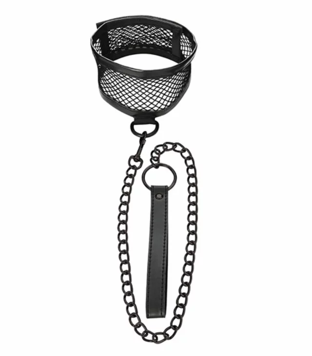 Obroża i smycz - S&M Fishnet Collar & Leash