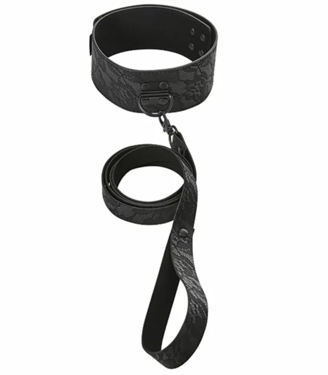 Obroża i smycz - Sportsheets Sincerely Locking Lace Collar & Leash