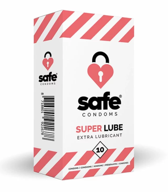 Prezerwatywy nawilżane - Safe Super Lube 10 szt