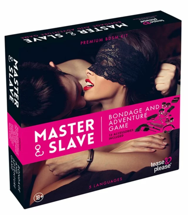 Gra erotyczna z akcesoriami - Master & Slave Bondage Game Magenta