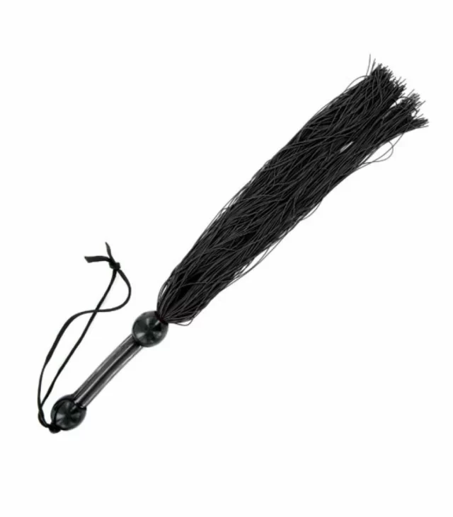 Średni, gumowy bicz - S&M Medium Rubber Whip Black