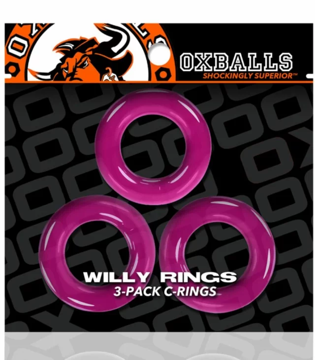 Trzypak pierścieni - Oxballs Willy Rings 3-pack Cockrings Hot Pink