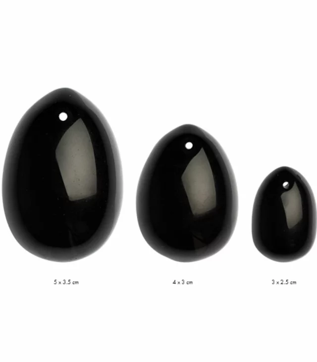 Kulki gejszy - La Gemmes Yoni Egg Set Black Obsidian