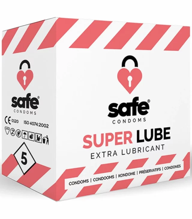 Prezerwatywy nawilżane - Safe Super Lube 5 szt