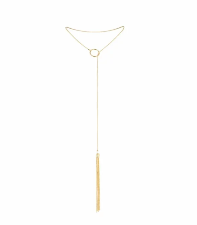 Wisiorek jak pejcz - Bijoux Indiscrets Magnifique Tickler Pendant Gold