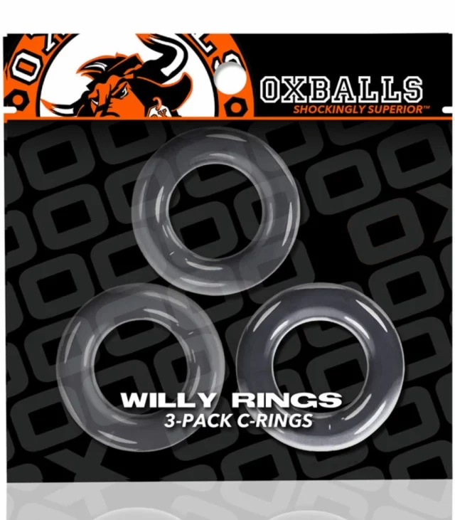 Trzypak pierścieni - Oxballs Willy Rings 3-pack Cockrings Clear