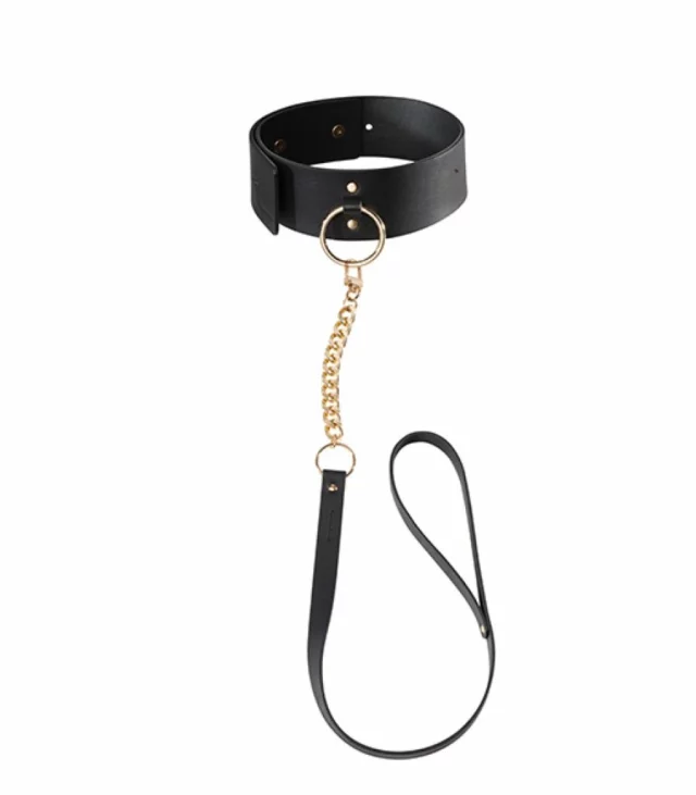 Obroża i smycz - Bijoux Indiscrets Maze Wide Choker Black