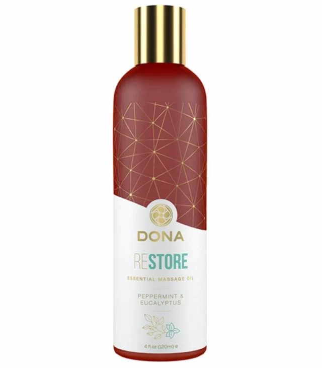 Olejek do masażu - Dona Essential Massage Oil Restore Peppermint & Eucalyptus 120 ml