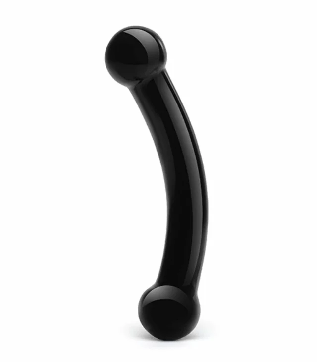 Szklane dildo - Glas Double Bull Black