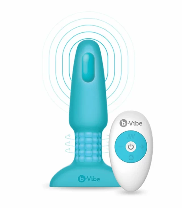 Zdalnie sterowany plug analny - B-Vibe Rimming Plug 2 Teal