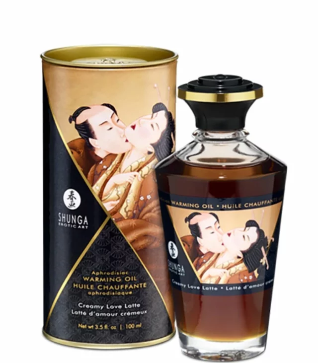 Rozgrzewający olejek do masażu - Shunga Aphrodisiac Warming Oil Creamy Latte 100 ml