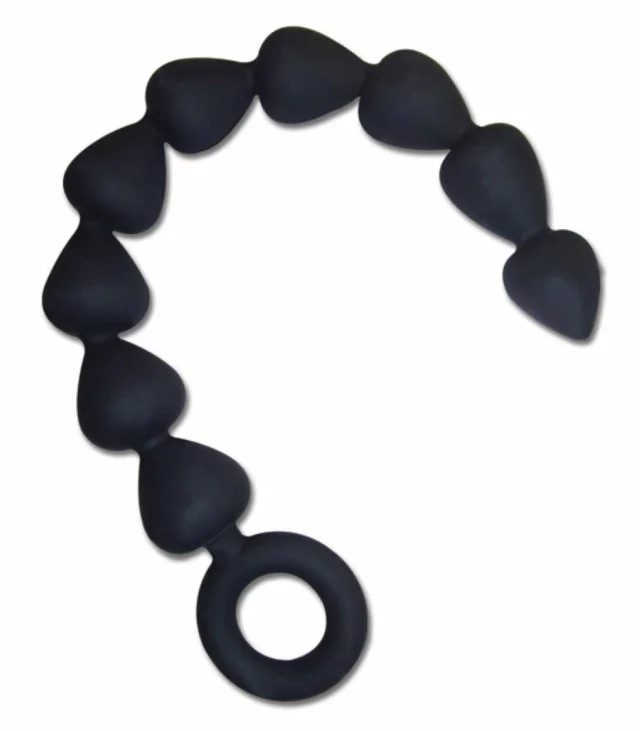 Koraliki analne - S&M Black Silicone Anal Beads