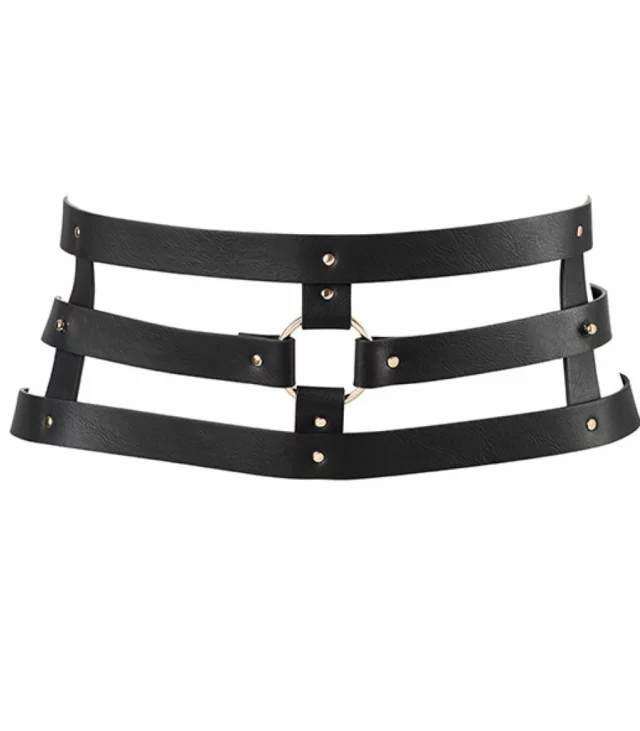 Pas skórzany - Bijoux Indiscrets Maze Wide Belt Black