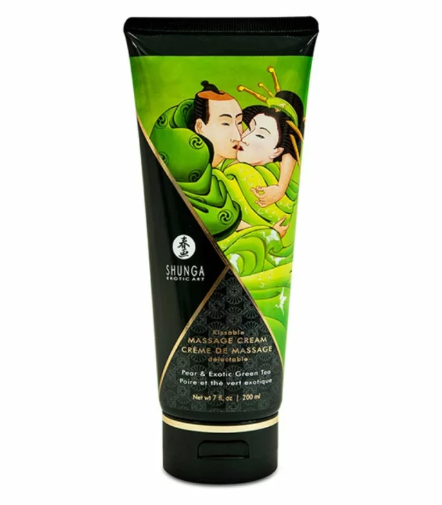 Krem do masażu - Shunga Massage Cream Pear & Exotic Green Tea 200 ml