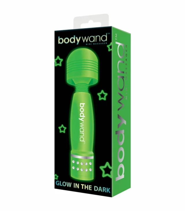 Masażer świecący w ciemności - Bodywand Glow In The Dark Wand Massager Green