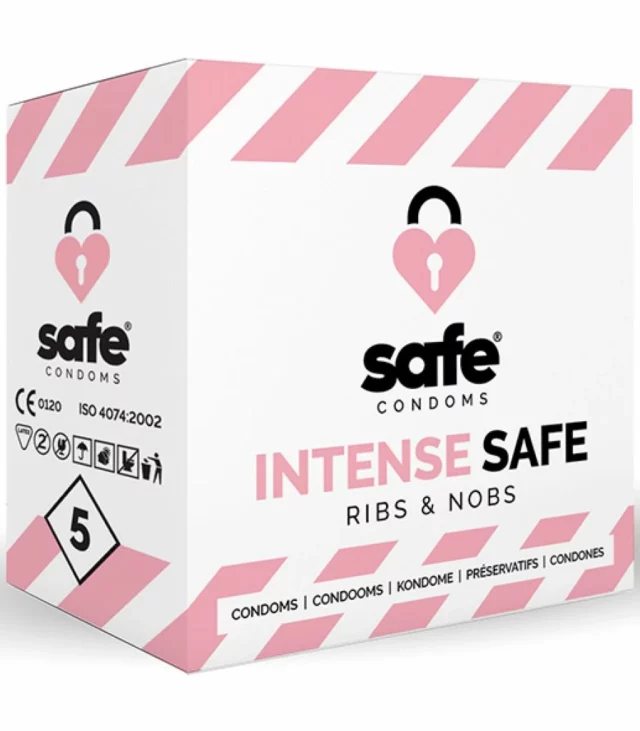 Prezerwatywy stymulujące - Safe Intense Safe 5 szt