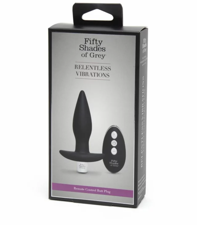 Plug analny wibrujący - Fifty Shades of Grey Relentless Vibrations Remote Control Butt Plug