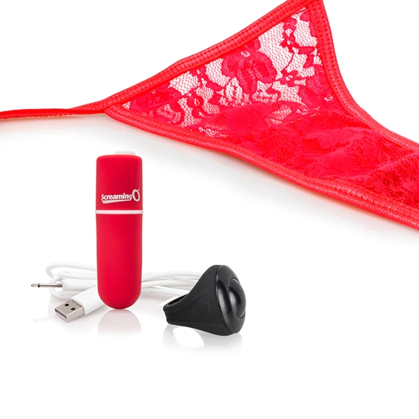 Wibrujące majteczki - The Screaming O Charged Remote Control Panty Vibe Red