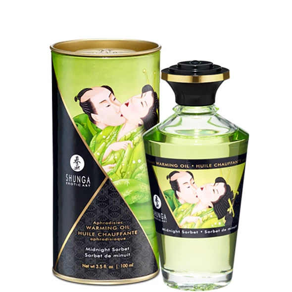 Rozgrzewający olejek do masażu - Shunga Aphrodisiac Warming Oil Midnight Sorbet 100 ml