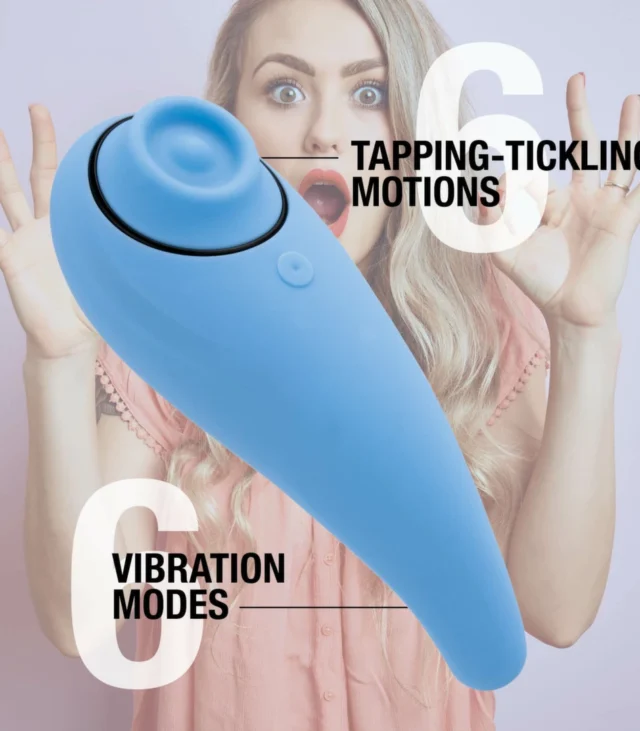 FeelzToys - FemmeGasm Tapping & Tickling Vibrator Turkusowy