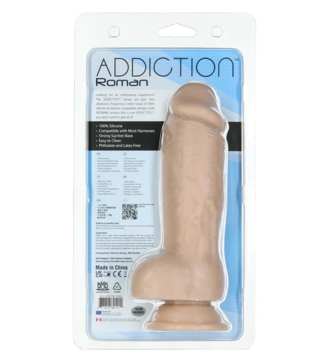 Addiction - Grube Dildo Roman 20 cm Beżowe