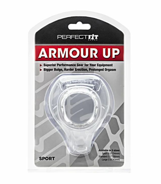 Pierścień na penisa - Perfect Fit Armour Up Sport Clear Przezroczysty