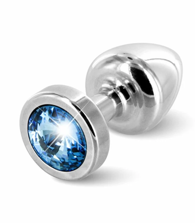 Plug analny - Diogol Anni Round Silver & Blue 25 mm