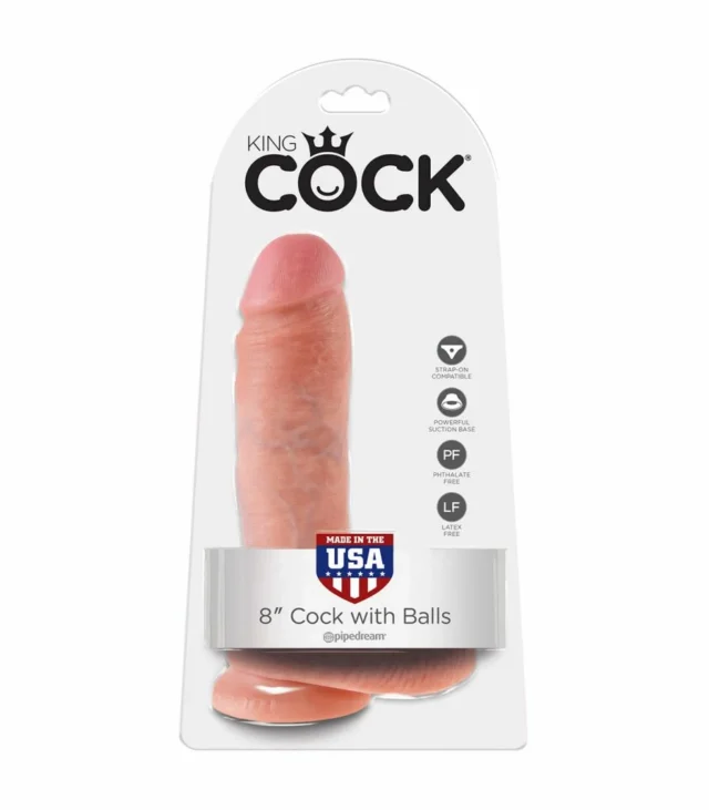 Penis dildo - King Cock 8 Inch with Balls Flesh