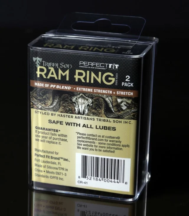 Pierścień na penisa - Perfect Fit Ram Ring Kit Double Black Dwupak