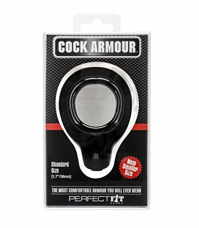 Pierścień na penisa - Perfect Fit Cock Armour Regular Black Czarny