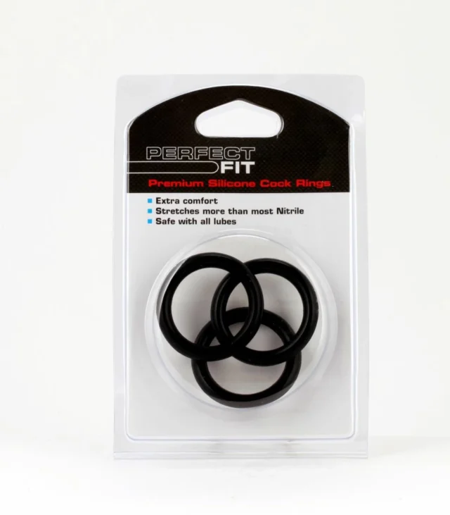 Pierścienie silikonowe - Perfect Fit Silicone 3 Ring Kit XL Black