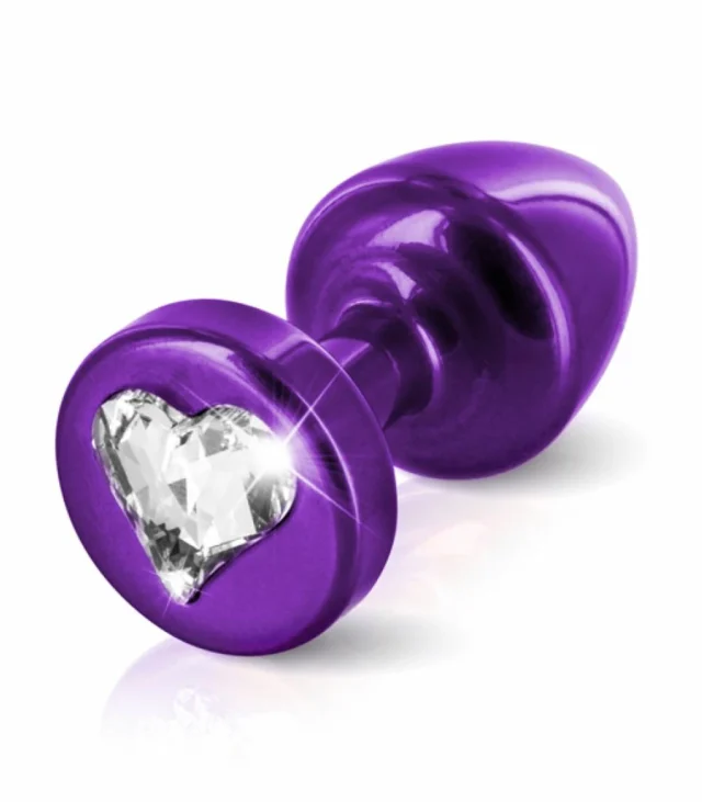 Plug analny - Diogol Anni R Heart Purple 25 mm