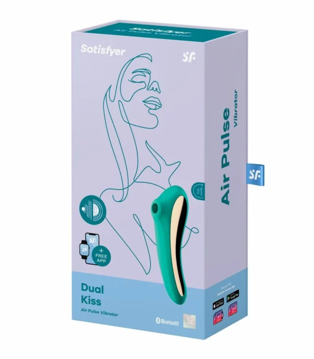 Wibrator z masażerem powietrznym - Satisfyer Dual Kiss Green