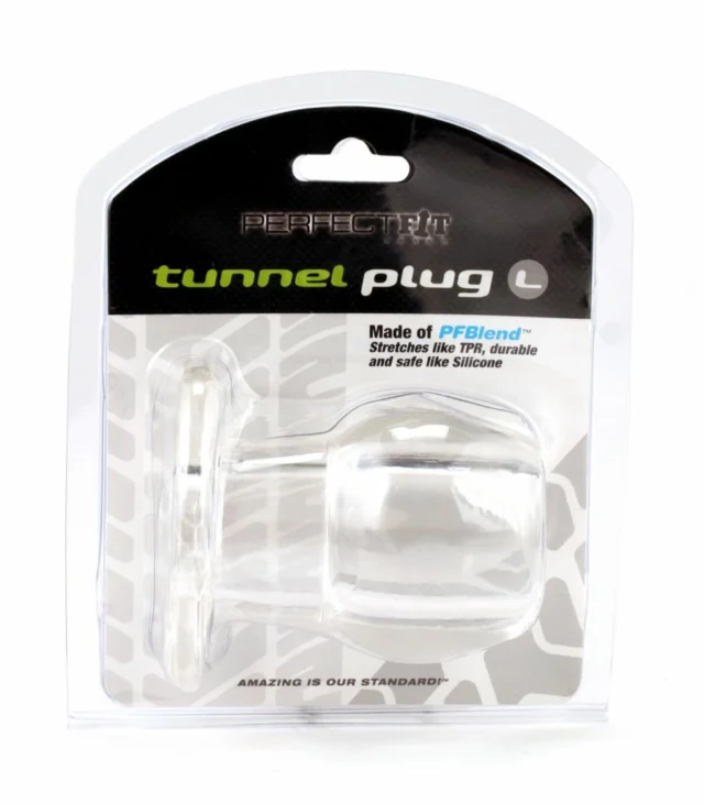 Plug analny podwójny tunel - Perfect Fit Double Tunnel Plug Large Clear Przezroczysty Duży