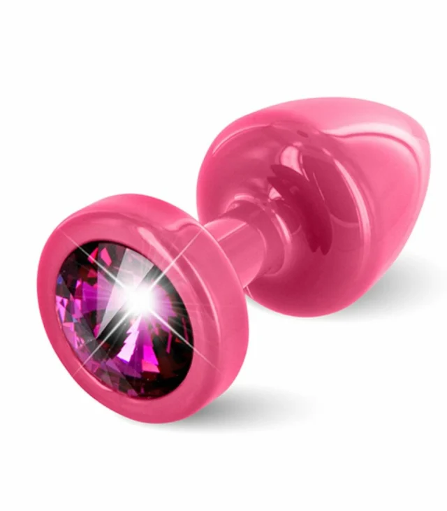 Plug analny zdobiony - Diogol Anni Butt Plug Round Pink & Pink 25 mm