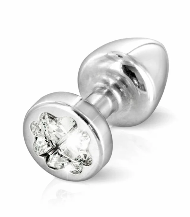 Plug analny zdobiony - Diogol Anni R Butt Plug Clover Silver 25 mm