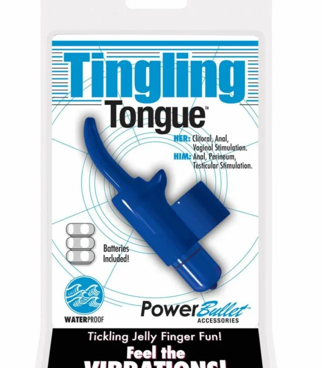 Wibrator na palec - PowerBullet Tingling Tongue Blue