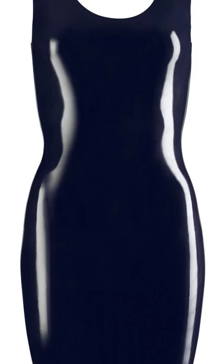 LATE X - Seksowna Obcisła Lateksowa Sukienka Mini Czarna 2XL