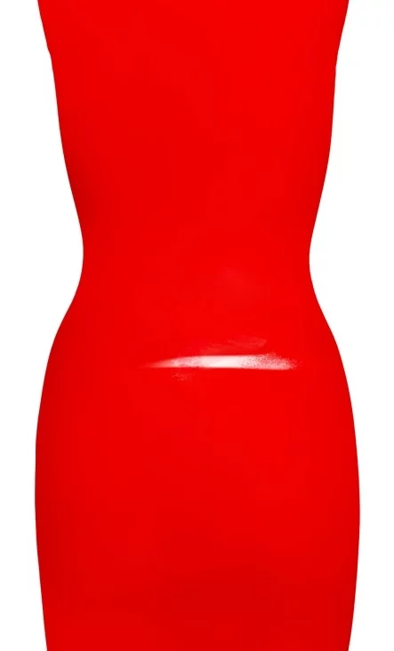 LATE X - Seksowna Obcisła Lateksowa Sukienka Mini Czerwona S
