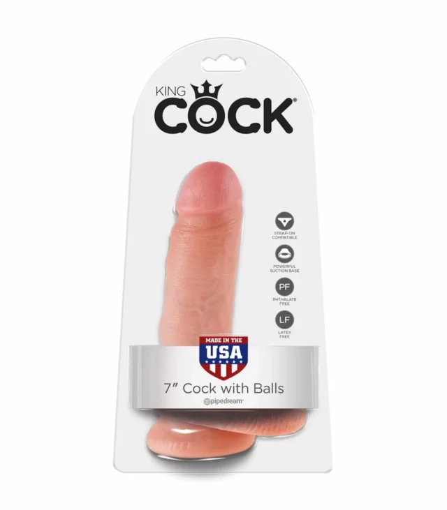 Penis dildo - King Cock 7 Inch with Balls Flesh