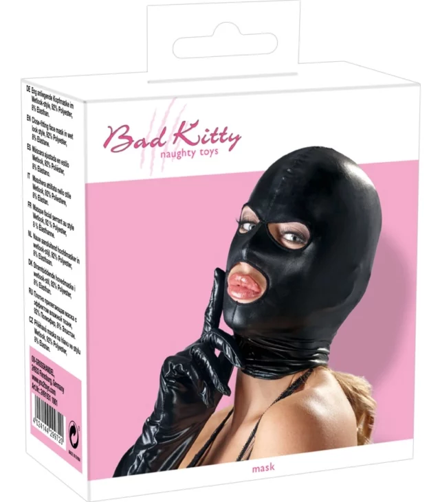 Bad Kitty - Czarna Maska Z Otworem Na Oczy I Usta