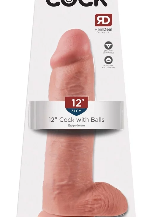 King Cock - Realistyczne Dildo Z Jądrami Cieliste 30 CM