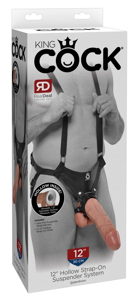 King Cock - Realistyczne Dildo Strap-On Na Szelkach 30 CM