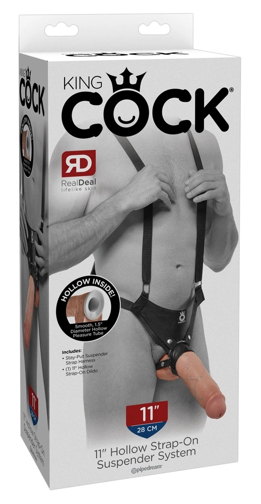 King Cock - Realistyczne Dildo Strap-On Na Szelkach 28 CM